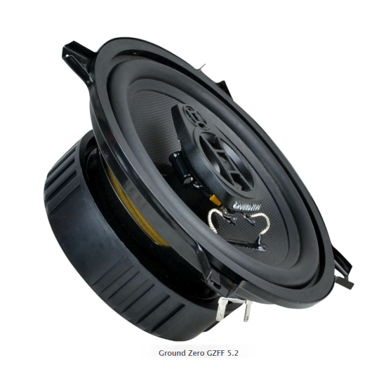 Ground Zero GZFF 5.2 2-drożne głośniki współosiowe o średnicy woofera 130 mm. Moc woofera 70 W RMS / 110 W